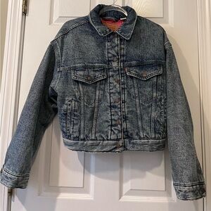 Levis Trucker Quilted Lined Denim Jean Jacket Women S Blue Barbie Pink Retro